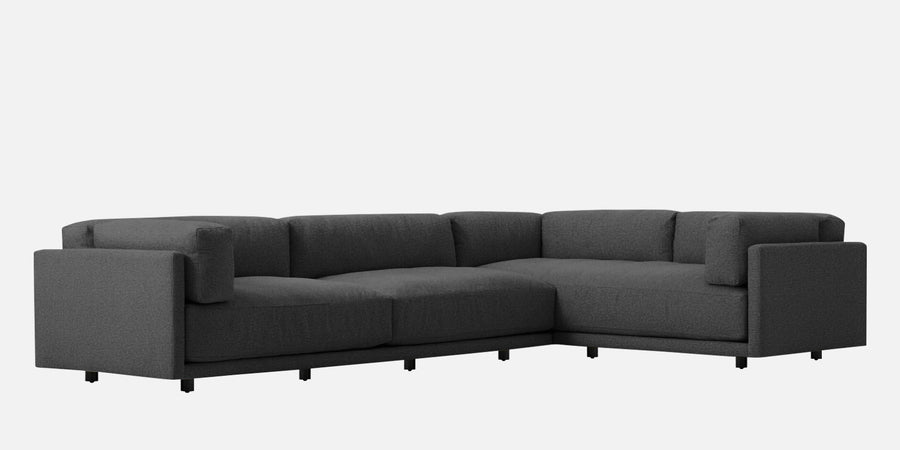 Nixon Fabric 6 Seater Lhs Corner Sofa In Charcoal Grey Colour - Febonic Living