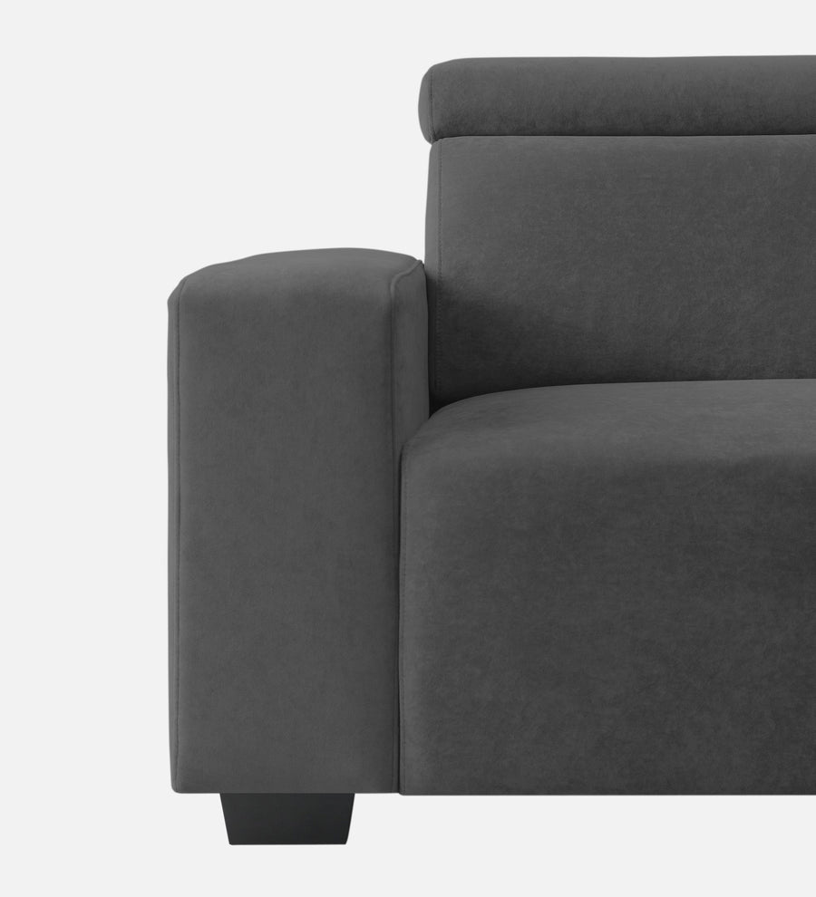 Hiro Fabric 1 Seater Sofa In Pure Grey Colour - Febonic Living