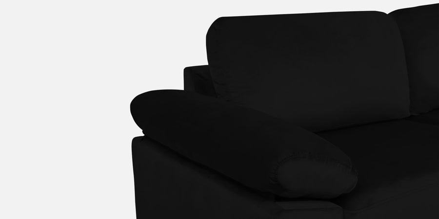 Vegas Velvet Rhs Sectional Sofa 3 Lounger In Adam Black Colour - Febonic Living