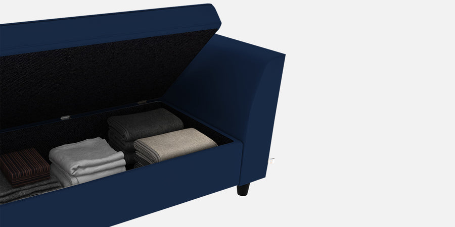 Bristo Velvet 3 Seater Sofa In Imperial Blue Colour With Storage - Febonic Living