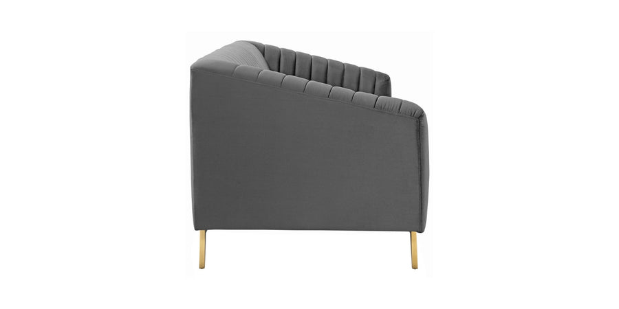 Grammy Velvet 3 Seater Sofa In Davy Grey Colour - Febonic Living