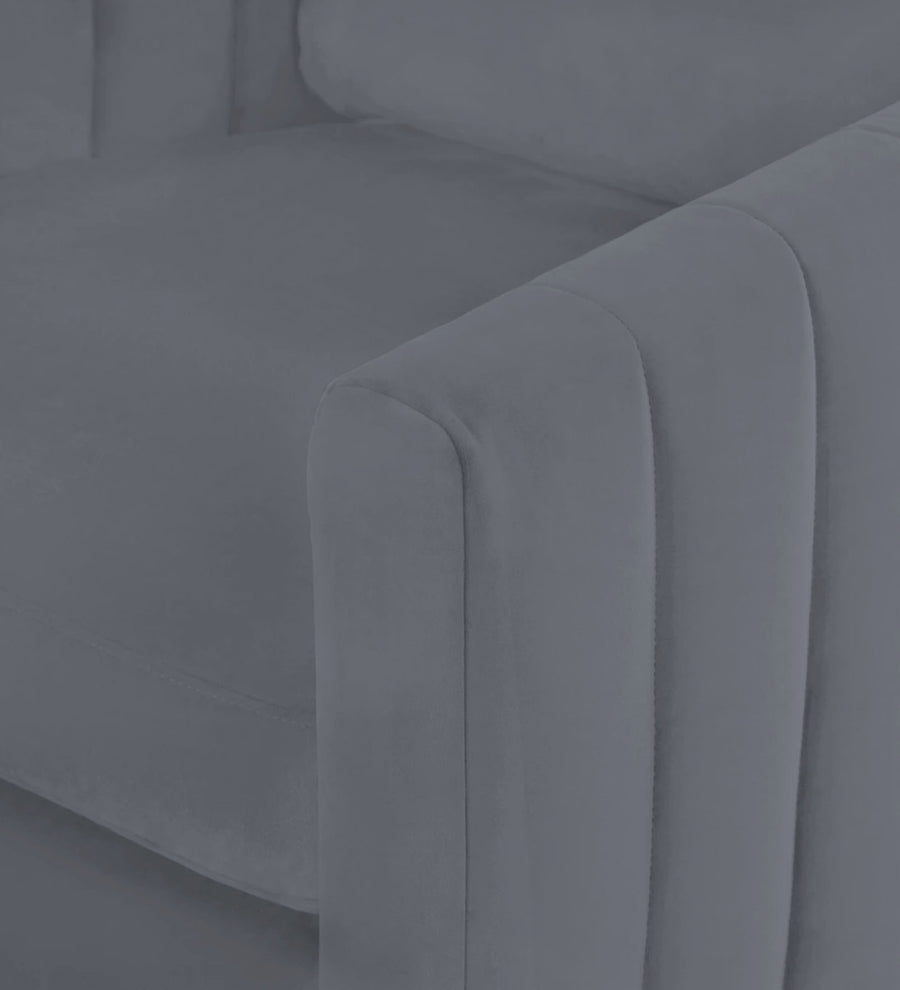 Haru Velvet 1 Seater Sofa In Pubble Grey Colour - Febonic Living