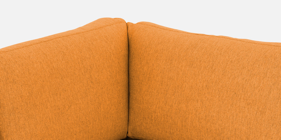 Freedom Velvet 6 Seater Lhs Corner Sofa In Tangerine Orange Colour With Ottoman - Febonic Living