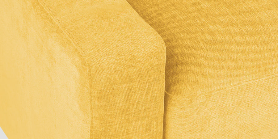 Dara Fabric 3 Seater Sofa In Bold Yellow Colour - Febonic Living