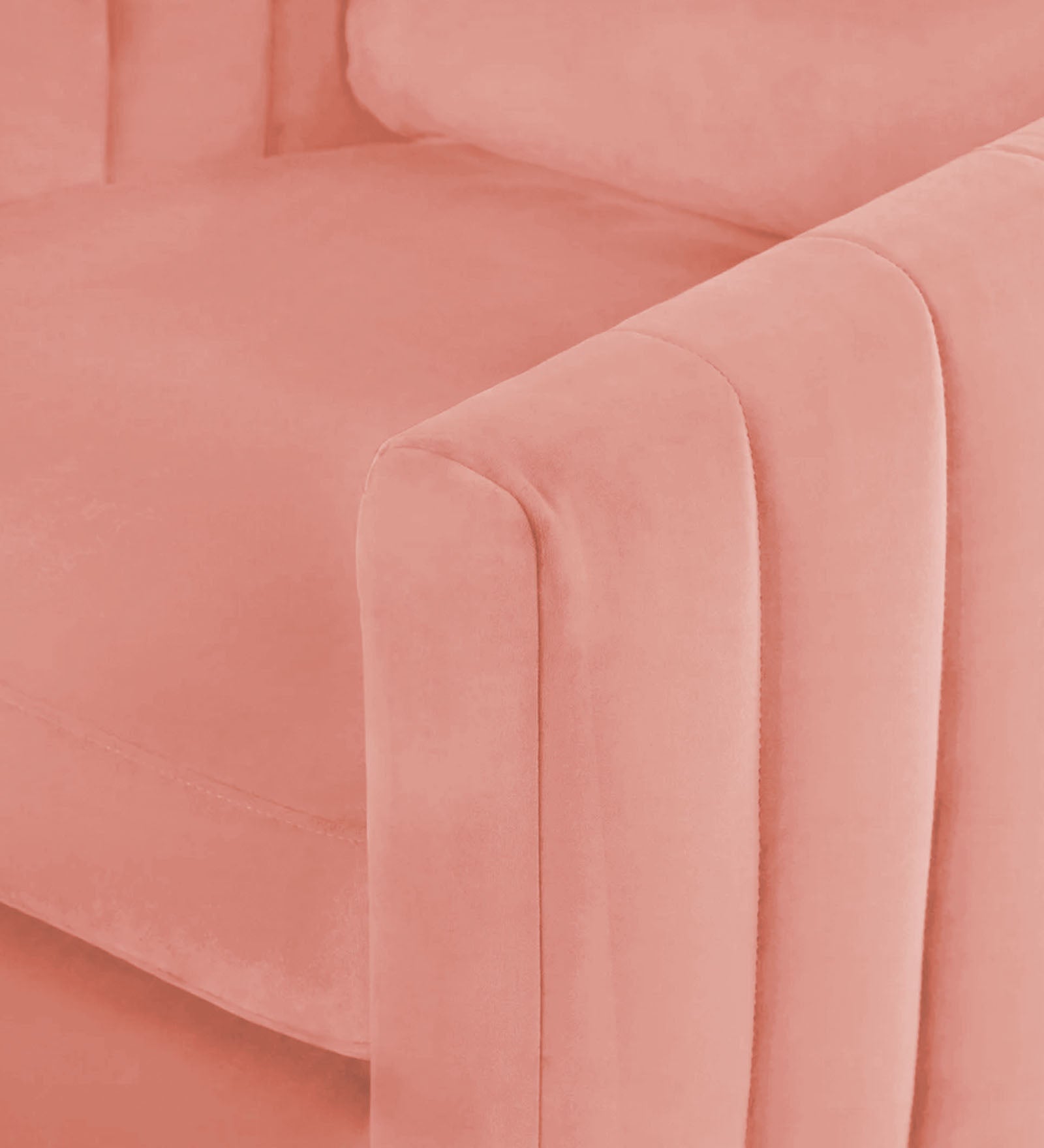 Haru Velvet 1 Seater Sofa in Blush Pink Colour