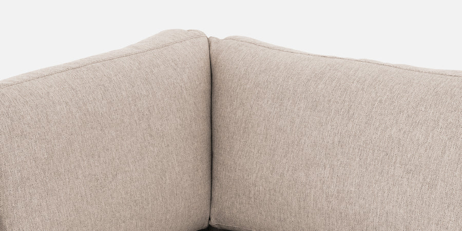 Freedom Velvet 6 Seater Lhs Corner Sofa In Camel Beige Colour With Ottoman - Febonic Living