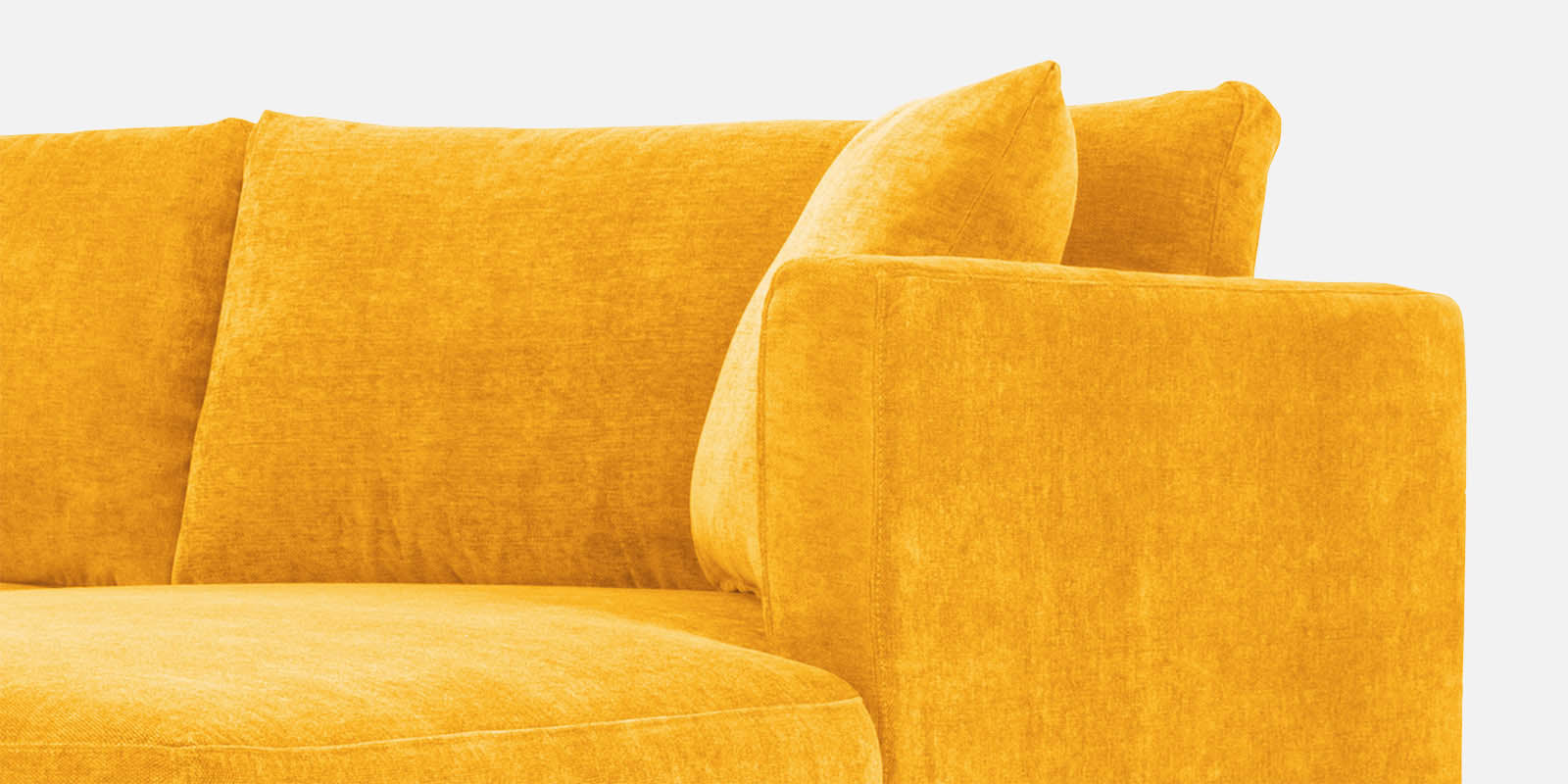 Northern Fabric LHS Sectional Sofa (3+Lounger) in Bold Yellow Colour