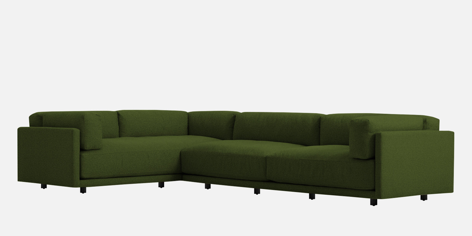 Nixon Fabric 6 Seater RHS Sectional Sofa In Olive Green Colour