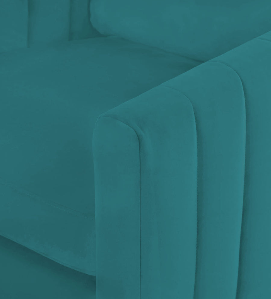 Haru Velvet 1 Seater Sofa In Arabian Green Colour - Febonic Living