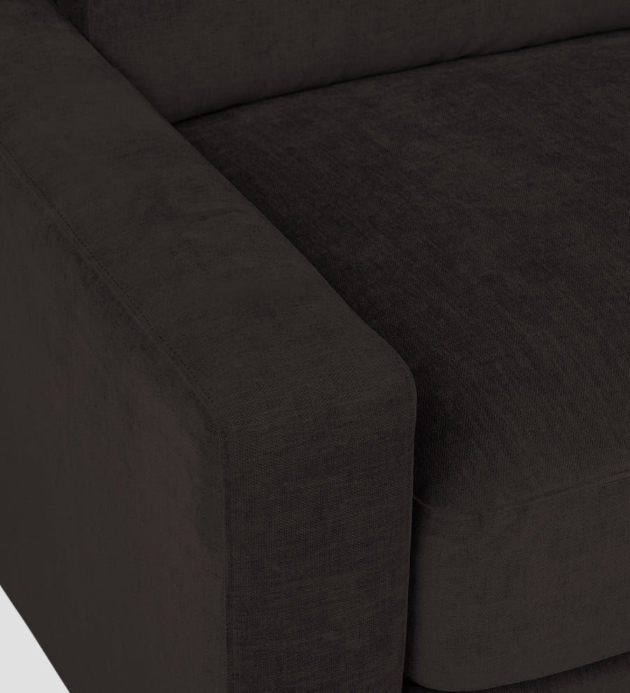 Dara Fabric 1 Seater Sofa In Cara Brown Colour - Febonic Living