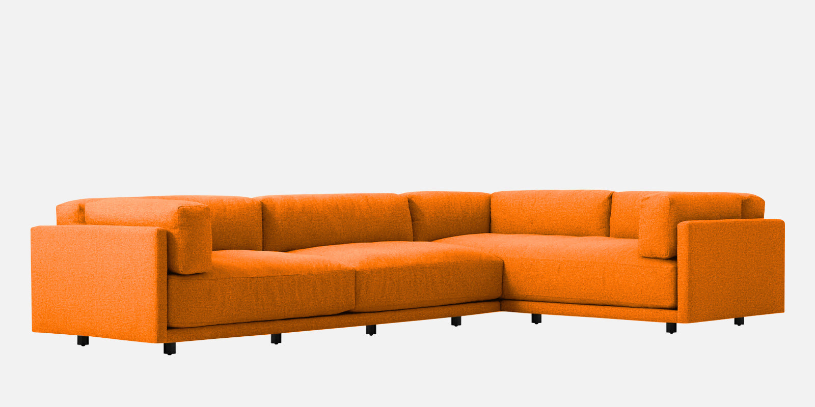 Nixon Fabric 6 Seater LHS Sectional Sofa In Vivid Orange Colour