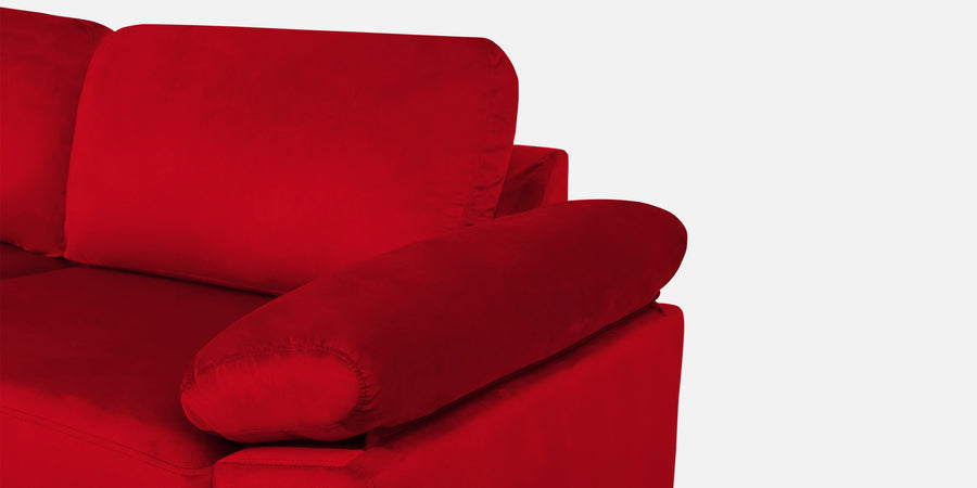 Vegas Velvet Lhs Sectional Sofa 3 Lounger In Berry Maroon Colour - Febonic Living
