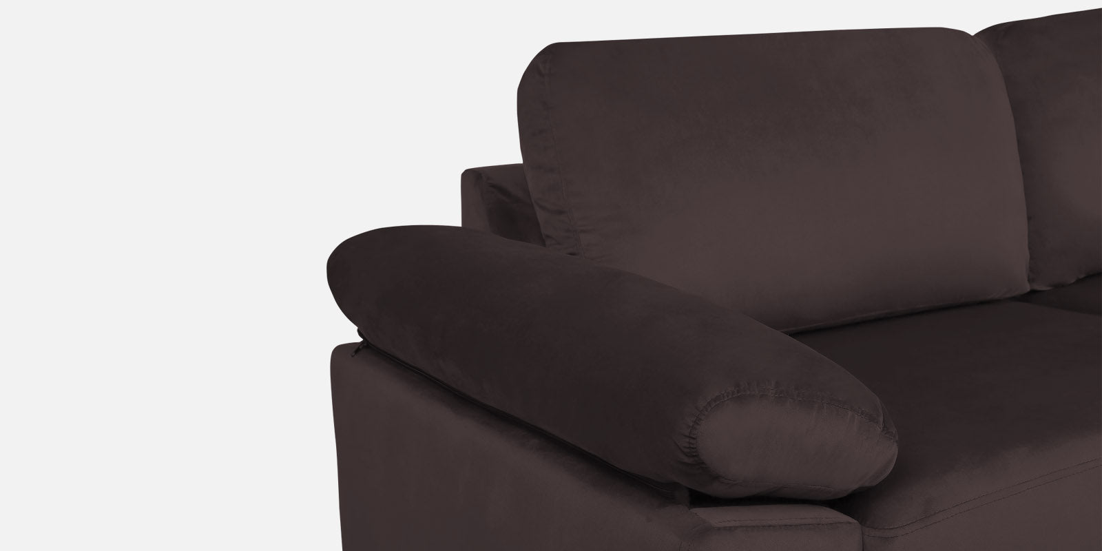 Vegas Velvet RHS Sectional Sofa (3+Lounger) In Mocha Brown Colour
