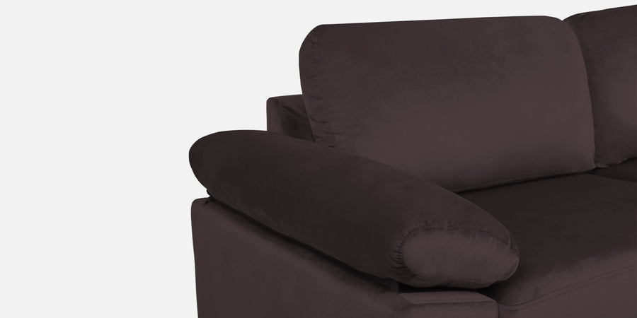Vegas Velvet Rhs Sectional Sofa 3 Lounger In Mocha Brown Colour - Febonic Living