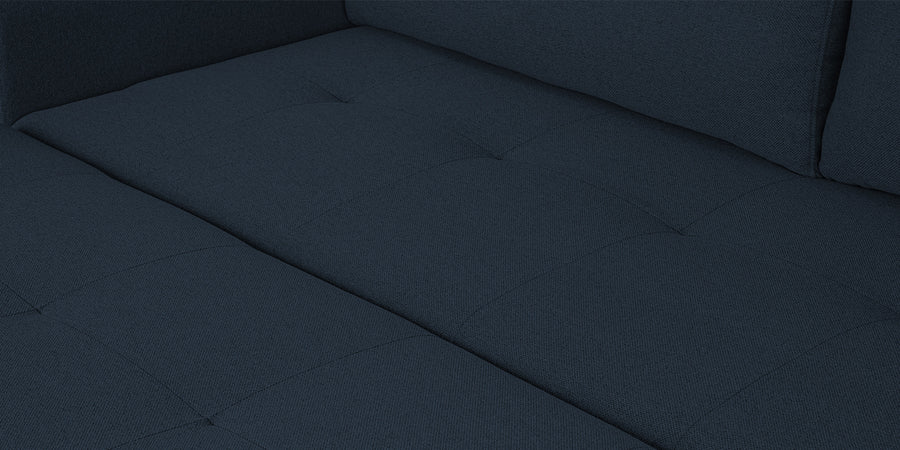 Sigma Fabric 3 Seater Pull Out Sofa Cum Bed In Denim Blue Colour - Febonic Living