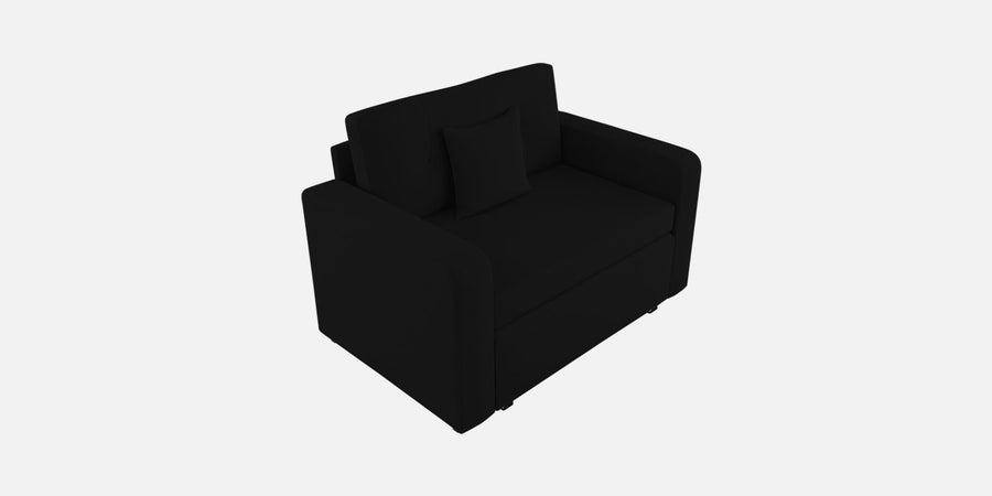 Rocky Fabric 2 Seater Pull Out Sofa Cum Bed In Zed Black Colour With Storage - Febonic Living