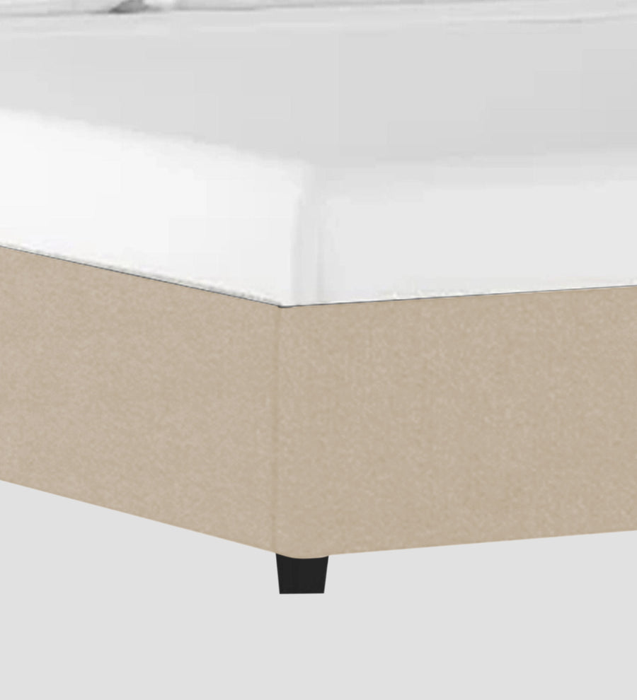 Asyra Velvet Upholstered King Size Bed In Cream Beige Colour With Box Storage - Febonic Living