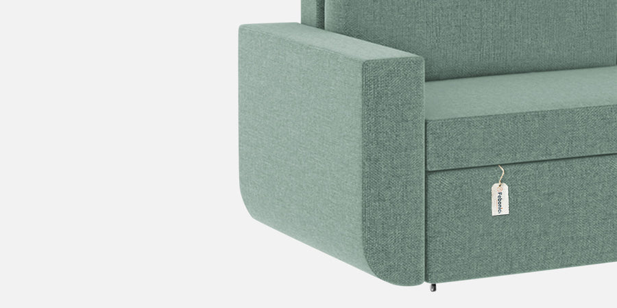 Grace Fabric 3 Seater Pull Out Sofa Cum Bed In Suka Blue Colour With Storage - Febonic Living