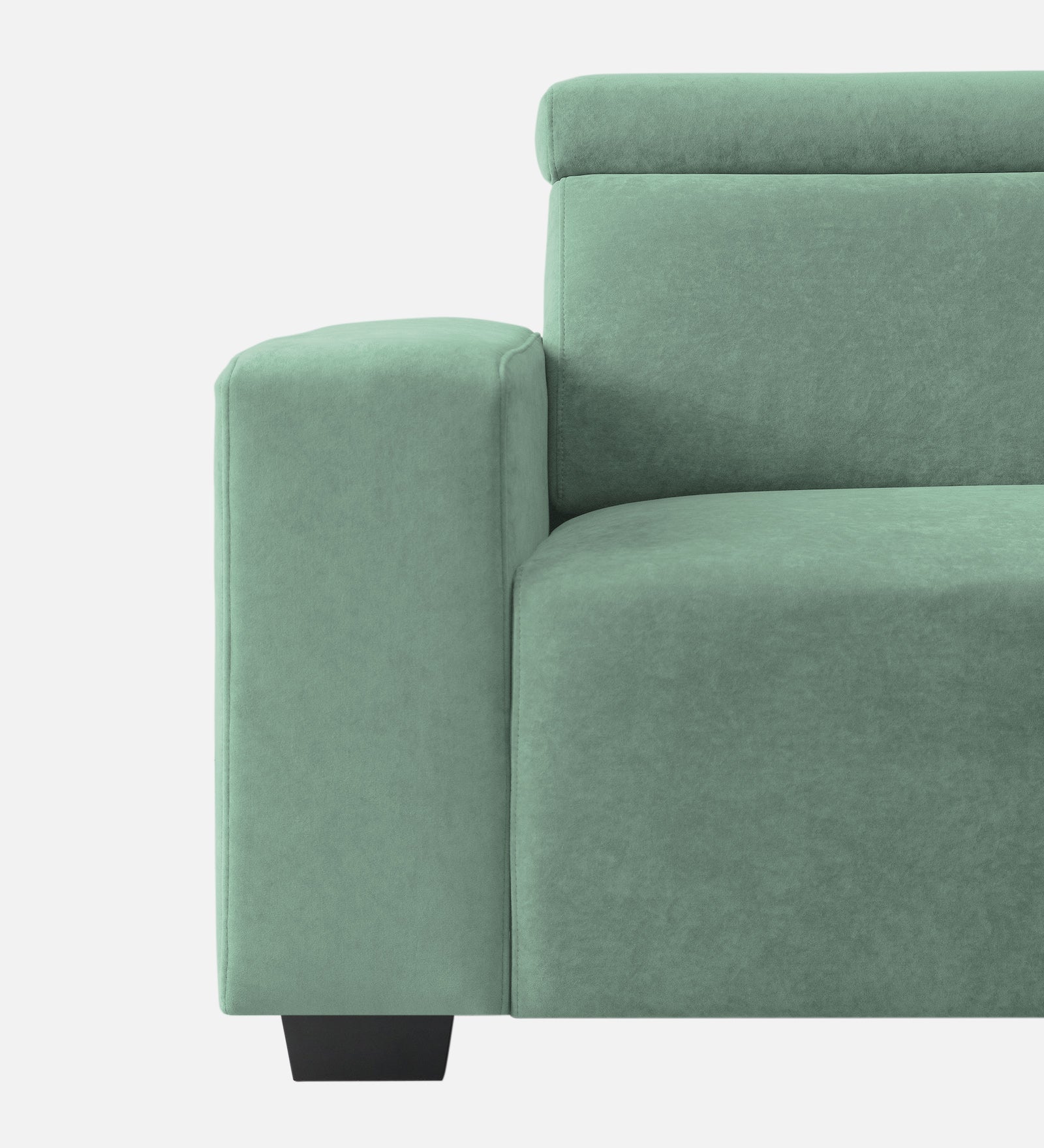 Hiro Fabric 1 Seater Sofa In  Mist Blue Colour - Febonic Living
