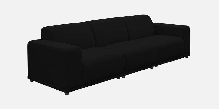 Adam Fabric Rhs Sectional Sofa 3 Ottoman Lounger In Zed Black Colour - Febonic Living