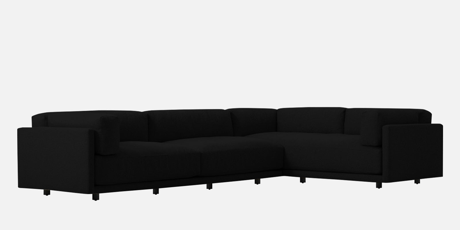 Nixon Fabric 6 Seater LHS Sectional Sofa In Zed Black Colour