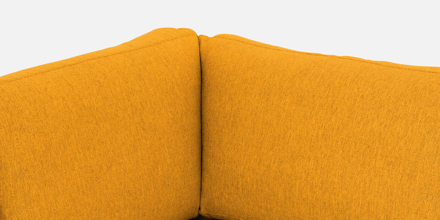 Freedom Velvet 6 Seater Lhs Corner Sofa In Safforn Yellow Colour With Ottoman - Febonic Living