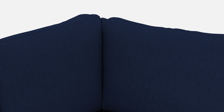 Freedom Velvet 6 Seater Lhs Corner Sofa In Indigo Blue Colour With Ottoman - Febonic Living