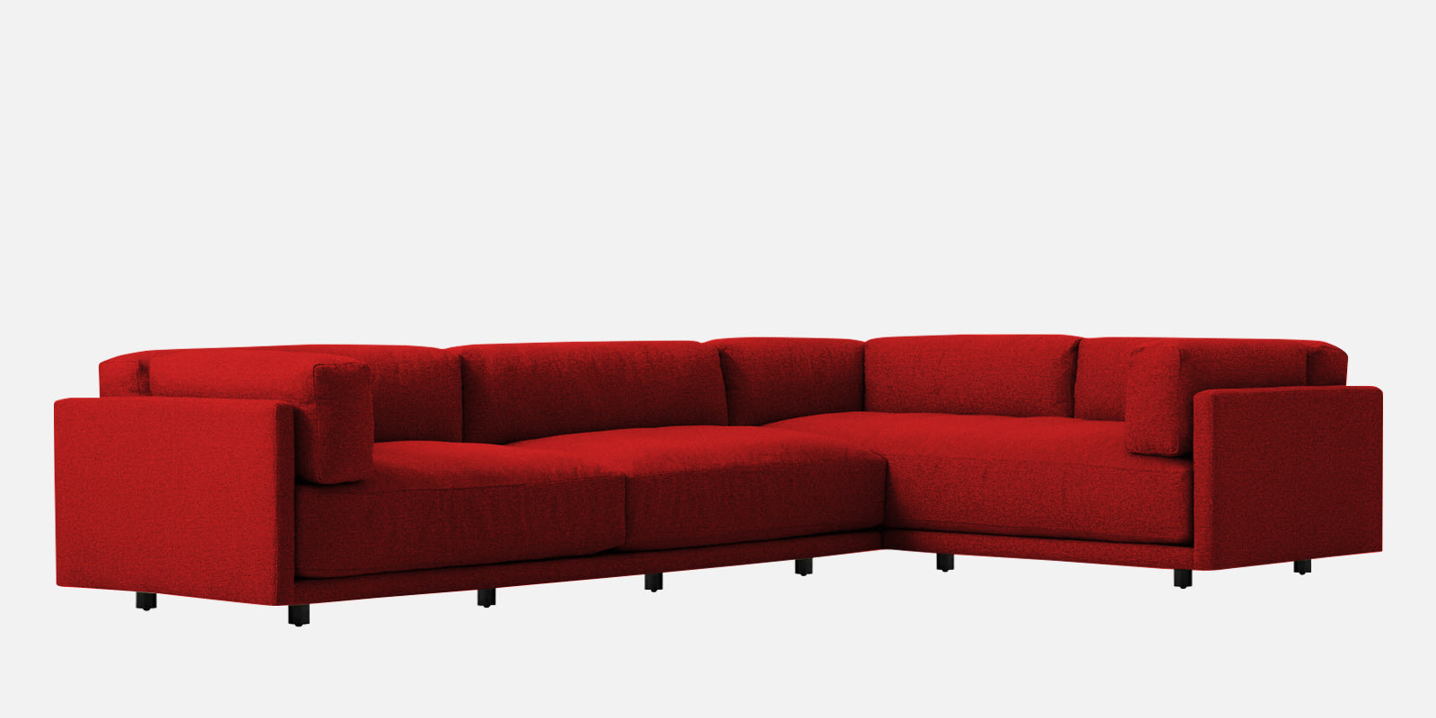 Nixon Fabric 6 Seater LHS Sectional Sofa In Blood Maroon Colour