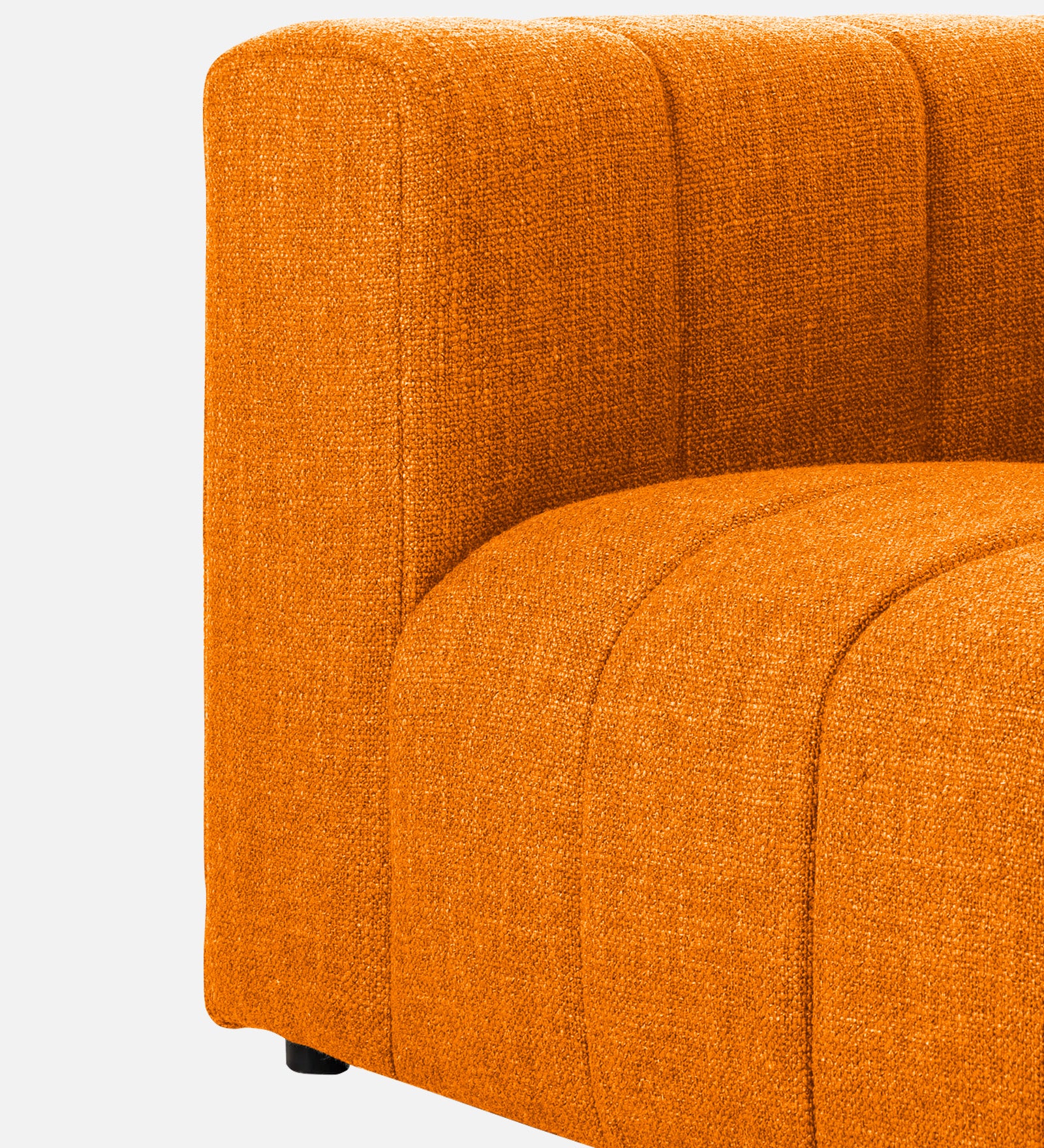 Lara Fabric 1 Seater Sofa in Vivid Orange Colour