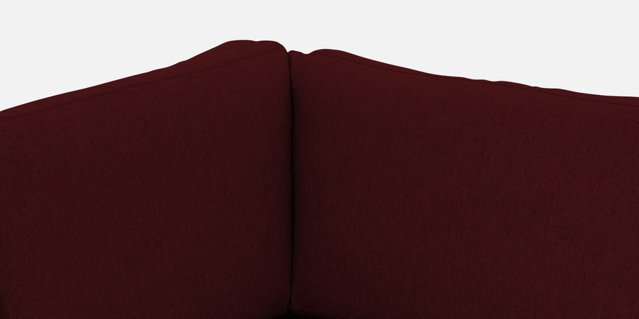 Freedom Velvet 6 Seater Lhs Corner Sofa In Dark Maroon Colour With Ottoman - Febonic Living