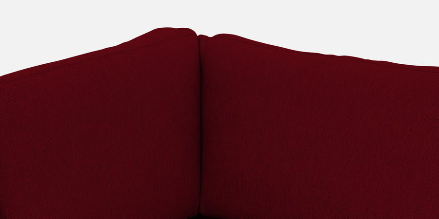 Freedom Velvet 6 Seater Lhs Corner Sofa In Cherry Red Colour With Ottoman - Febonic Living