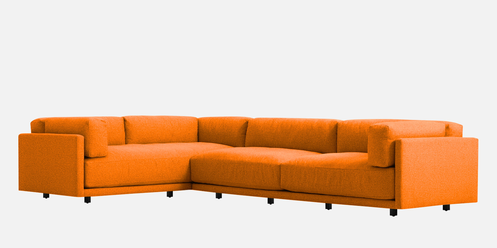 Nixon Fabric 6 Seater RHS Sectional Sofa In Vivid Orange Colour