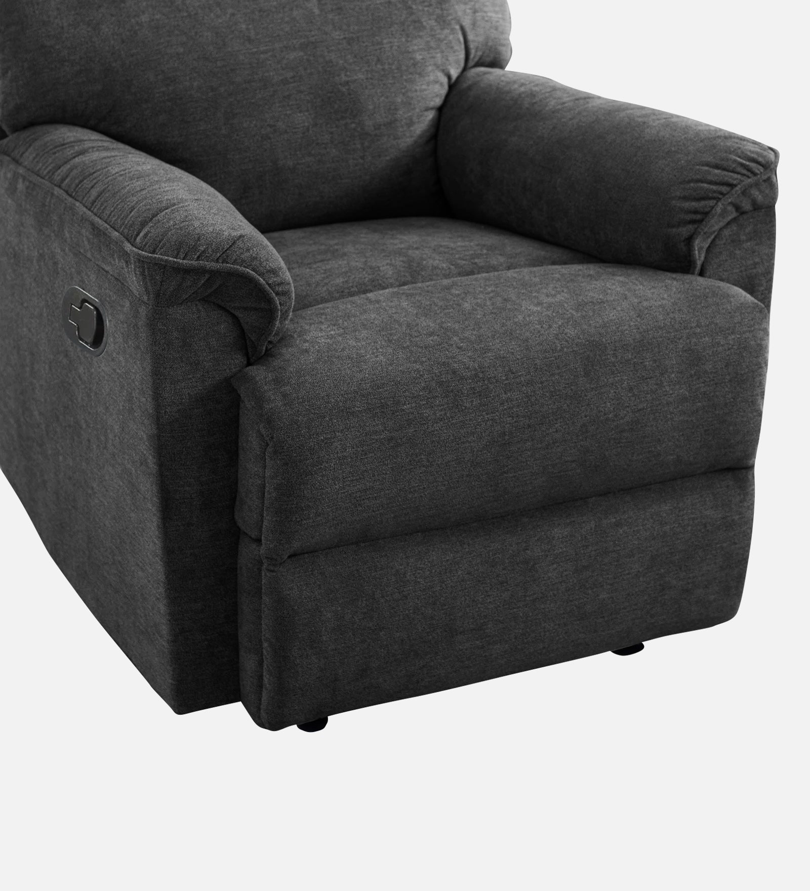 Abby Fabric Manual 1 Seater Recliner In Charcoal Grey Colour