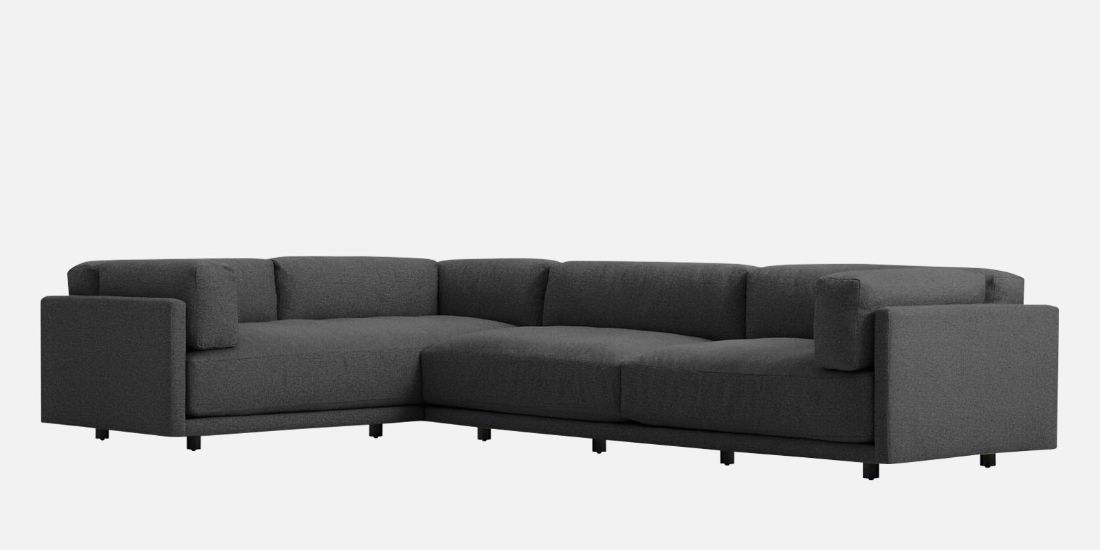 Nixon Fabric 6 Seater RHS Sectional Sofa In Charcoal grey Colour