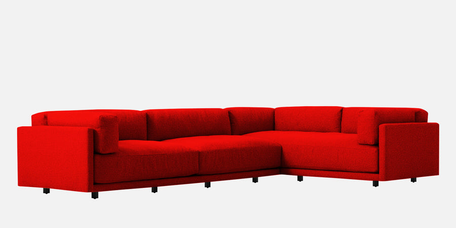 Nixon Fabric 6 Seater Lhs Corner Sofa In Ruby Red Colour - Febonic Living
