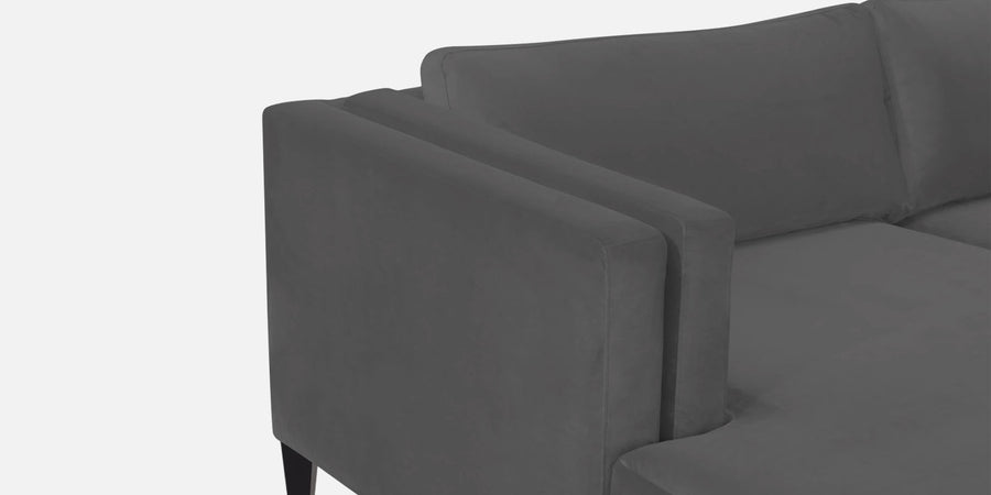Jasper Velvet Rhs Sectional Sofa 3 Lounger In Davy Grey Colour - Febonic Living