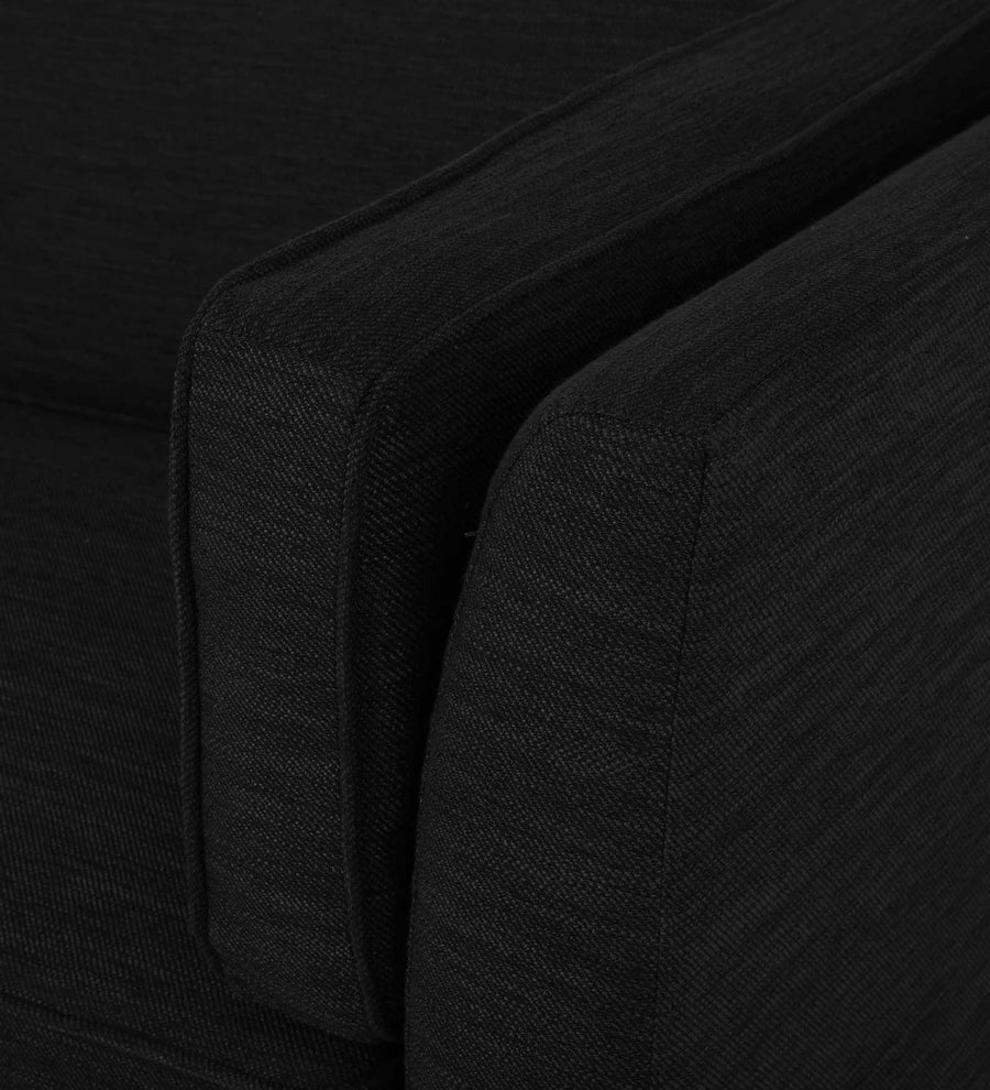 Nigar Fabric 1 Seater Sofa In Zed Black Colour - Febonic Living