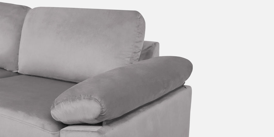 Vegas Velvet Lhs Sectional Sofa 3 Lounger In Concrete Grey Colour - Febonic Living