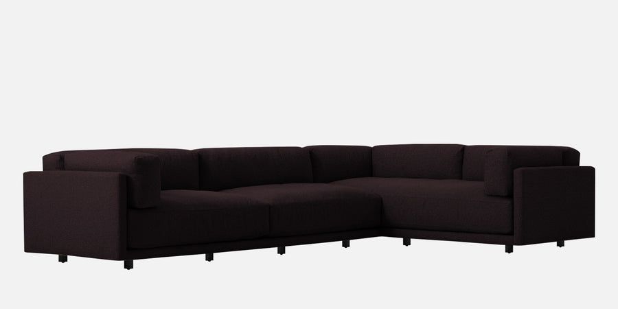 Nixon Fabric 6 Seater Lhs Corner Sofa In Cara Brown Colour - Febonic Living