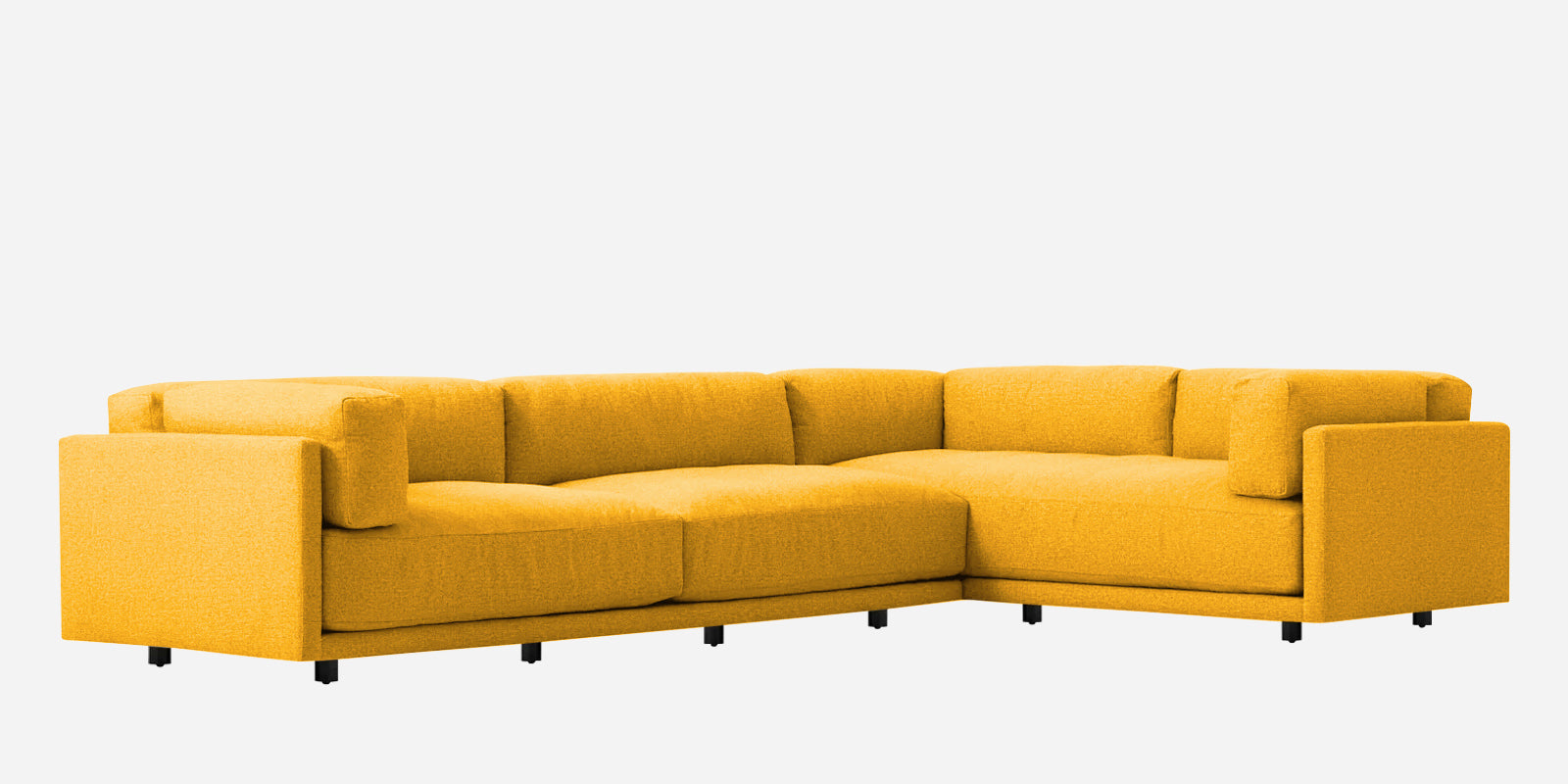 Nixon Fabric 6 Seater LHS Sectional Sofa In Bold Yellow Colour