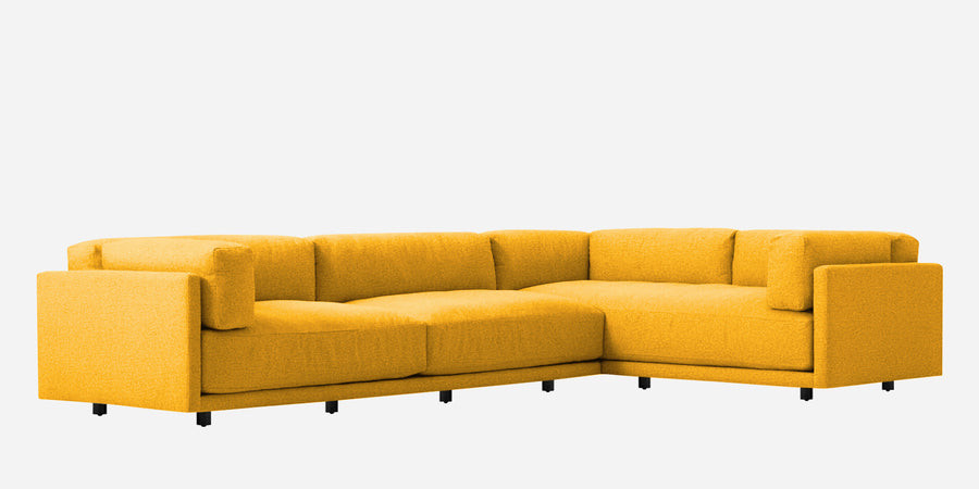 Nixon Fabric 6 Seater Lhs Corner Sofa In Bold Yellow Colour - Febonic Living