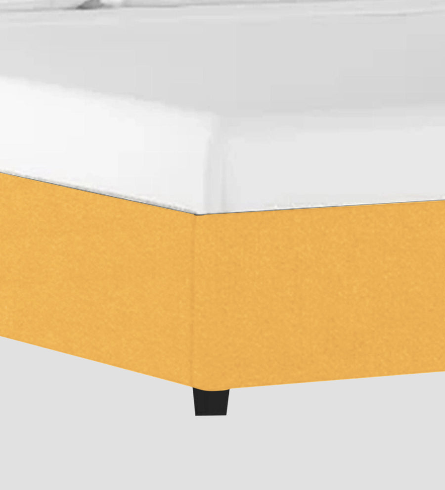 Asyra Velvet Upholstered King Size Bed In Turmeric Yellow Colour With Box Storage - Febonic Living