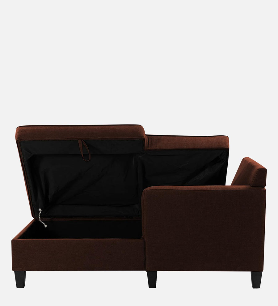 Royee Fabric Rhs Chaise Lounger In Coffee Brown Colour With Storage - Febonic Living