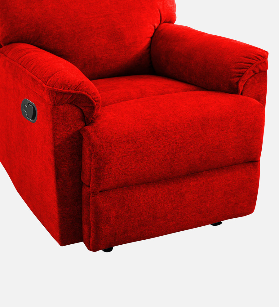 Abby Fabric 1 Seater Motorized Recliner In Ruby Red Colour - Febonic Living