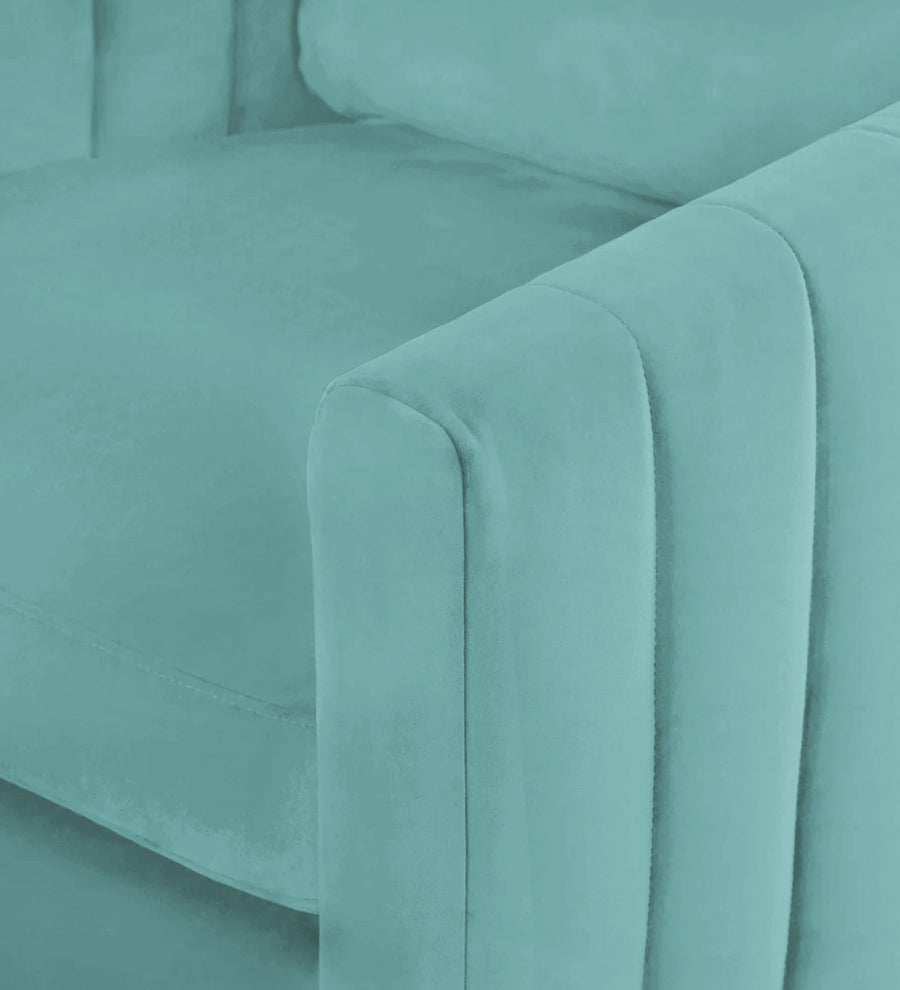 Haru Velvet 1 Seater Sofa In Barmunda Aqua Colour - Febonic Living