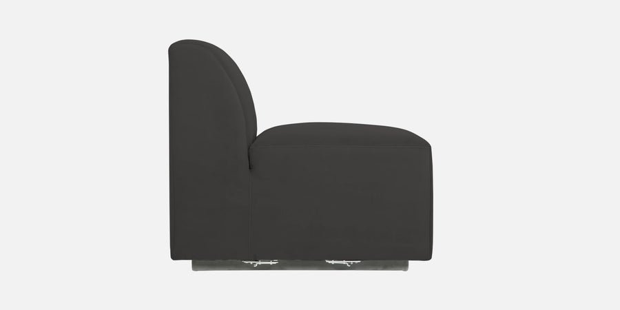 Bufa Velvet Lhs Sectional Sofa In Hory Grey Colour With Ottoman - Febonic Living