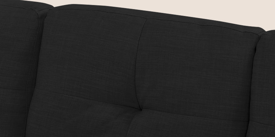 Jody Fabric 3 Seater Pull Out Sofa Cum Bed In Zed Black Colour With Storage - Febonic Living