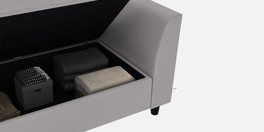 Bristo Velvet 2 Seater Sofa In Concrete Grey Colour With Storage - Febonic Living