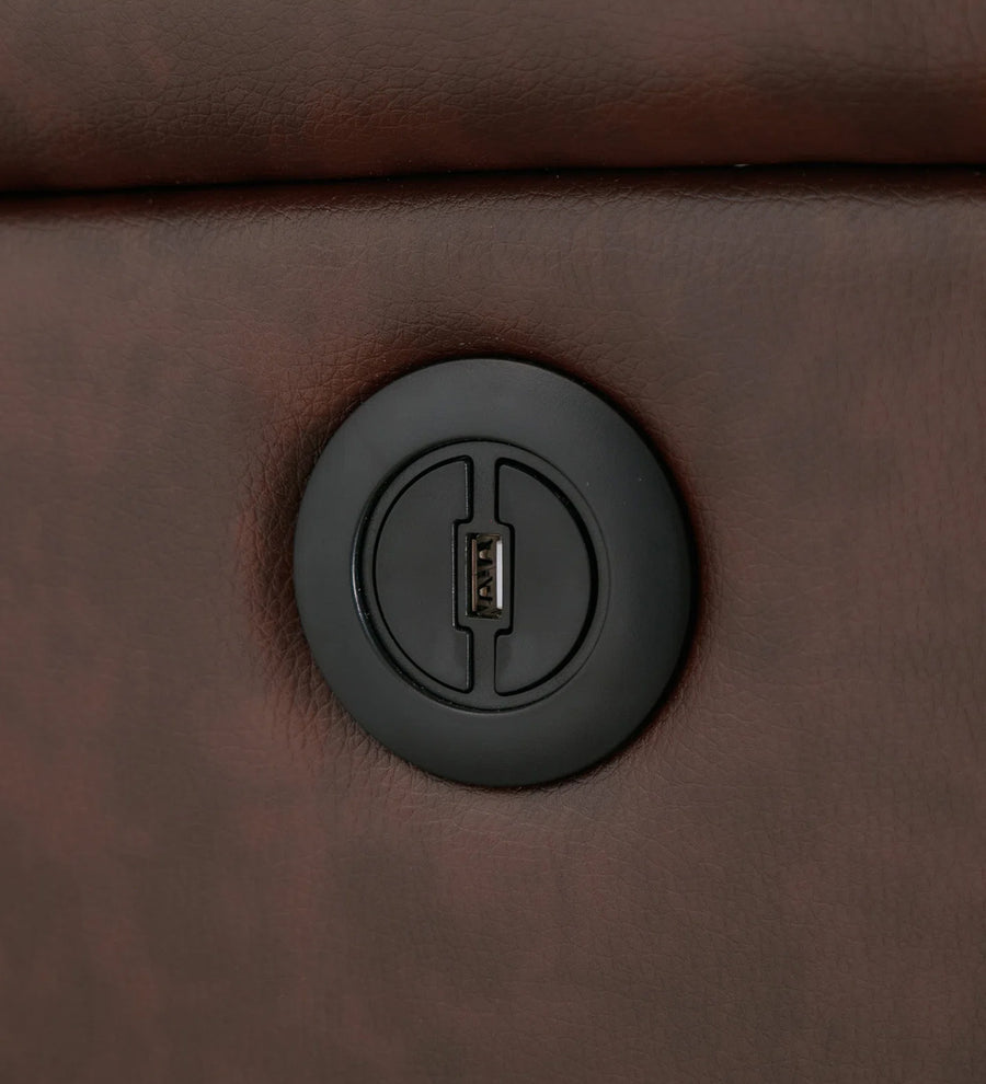 Mason Leatherette 1 Seater Motorized Recliner In Dark Brown Faux Leather Finish - Febonic Living