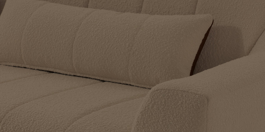 Nesco Boucle Fabric 2 Seater Sofa In Cara Beige Colour - Febonic Living